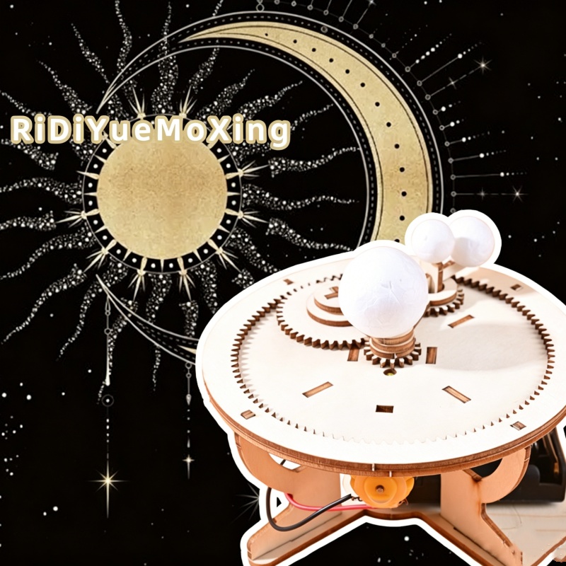 Science Hobby Kit - Spaßiges STEAM DIY Wissenschafts-Set Hölzernes Sonnensystem-Mechanikmodell