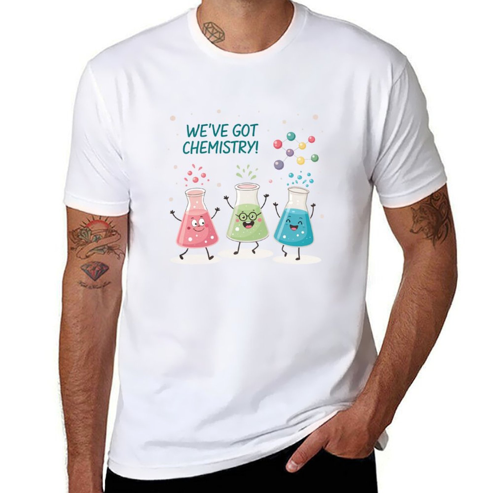 Science Buddy - Science Beaker Buddies T-Shirt, schwarzes Baumwoll-T-Shirt,