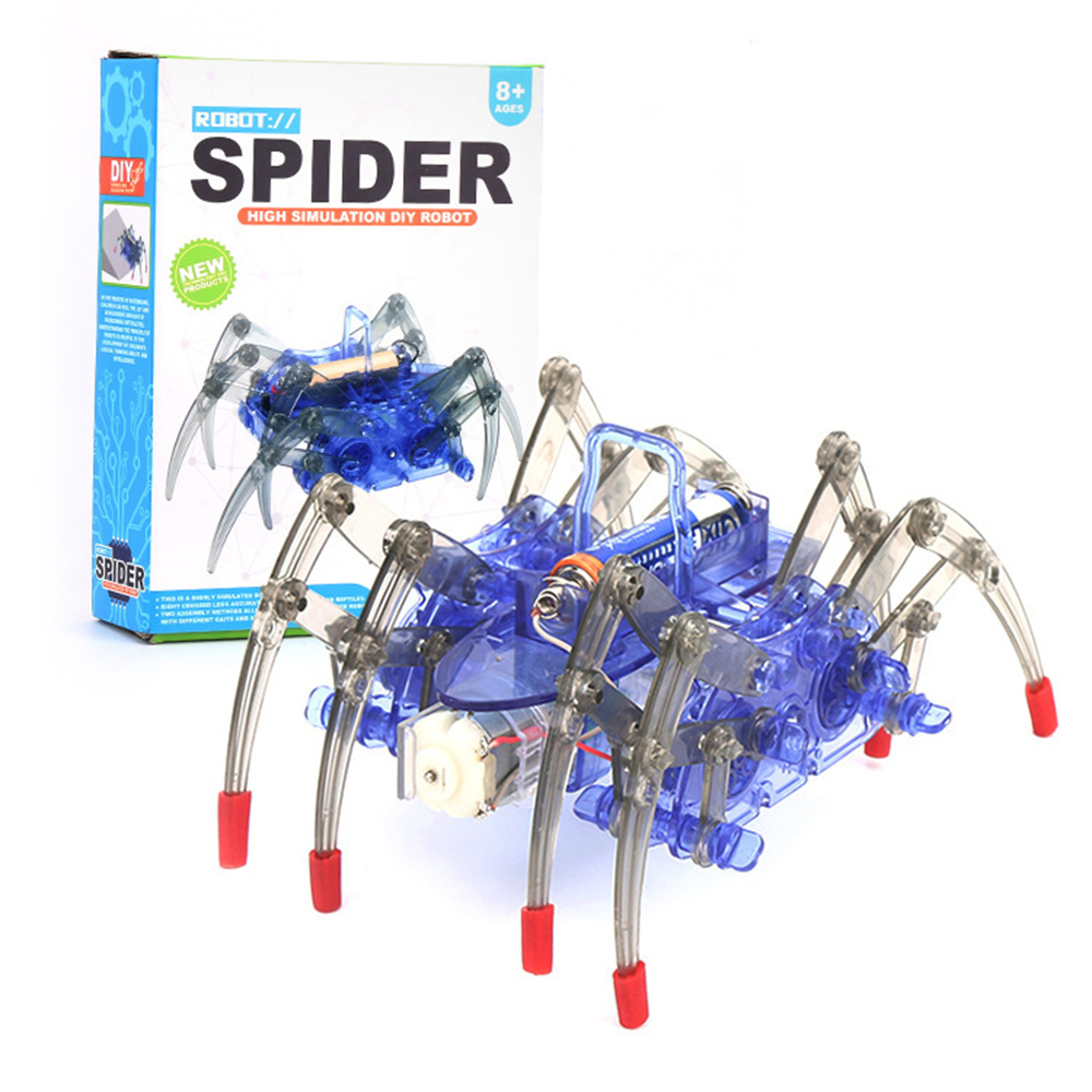 Science Project Kit - Elektrischer bionischer Spinnenroboter-Bausatz, zweimodiges mechanisches Gehmodell,